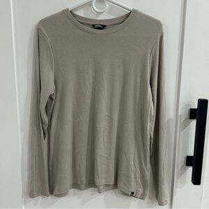 Eddie Bauer Women's L Super Soft Cotton Modal Long Sleeve Tee Tan Beige